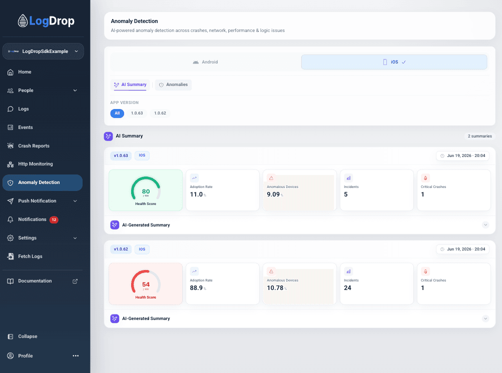 LogDrop Panel - AI Summary