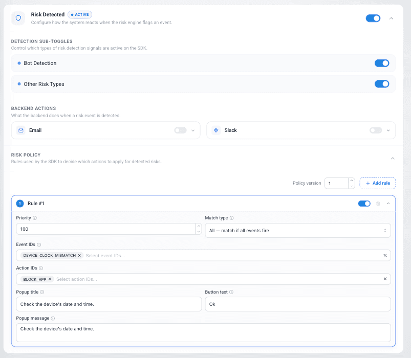 LogDrop Panel - Risk Detected