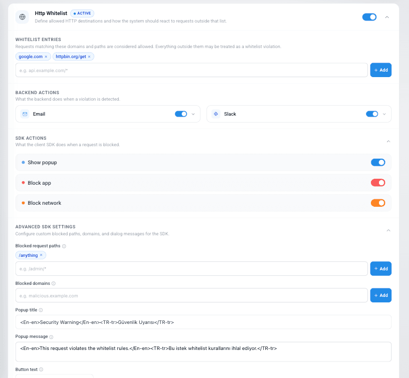 LogDrop Panel - HTTP Whitelist