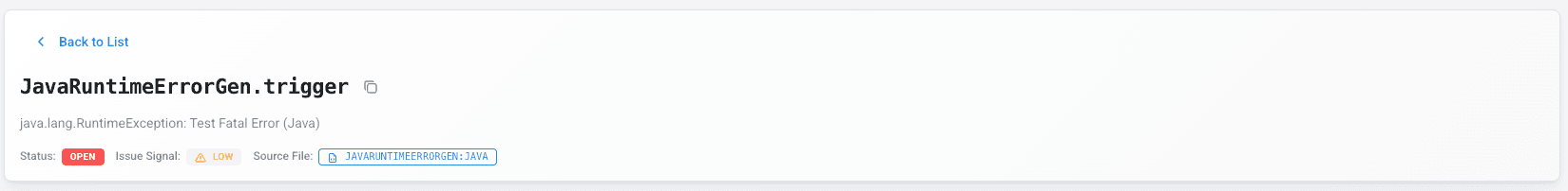 LogDrop Panel - Crash Detail Header