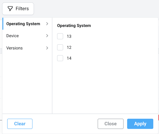 LogDrop Panel - Crash Reports Filters