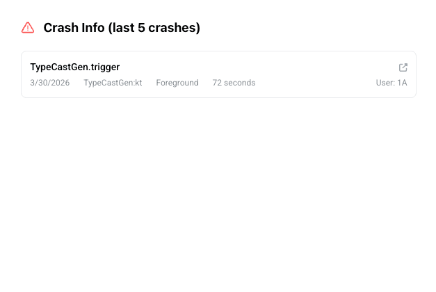 LogDrop Panel - Device Detail (Crash Info)