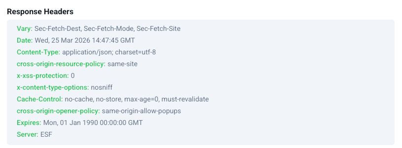 LogDrop Panel - Response Headers