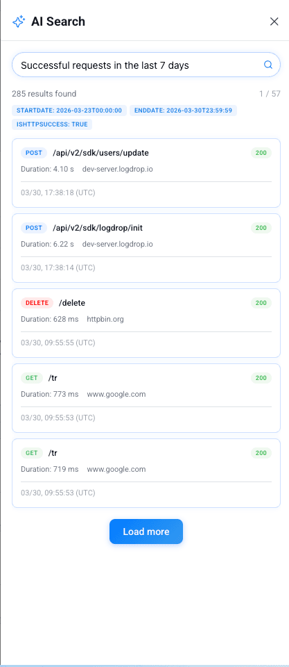 LogDrop Panel - HTTP Monitoring AI Search