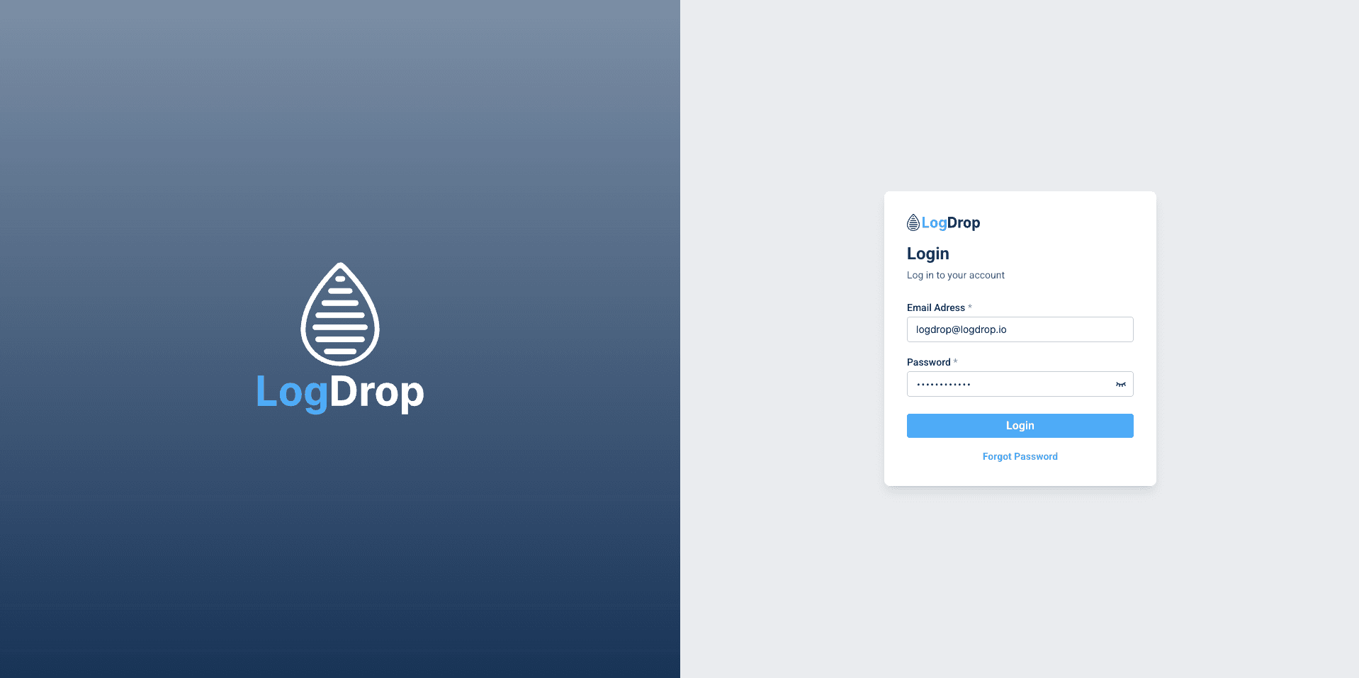 LogDrop Panel - Login Screen