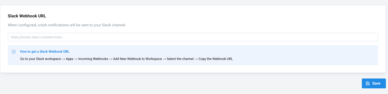 LogDrop Panel - Project Config Slack Integration
