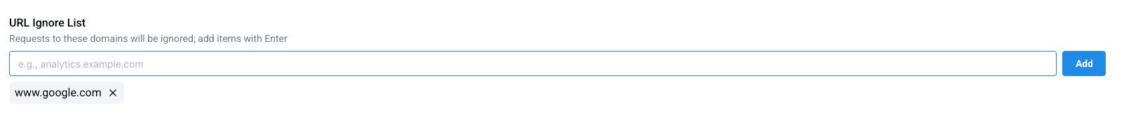 LogDrop Panel - URL Ignore List